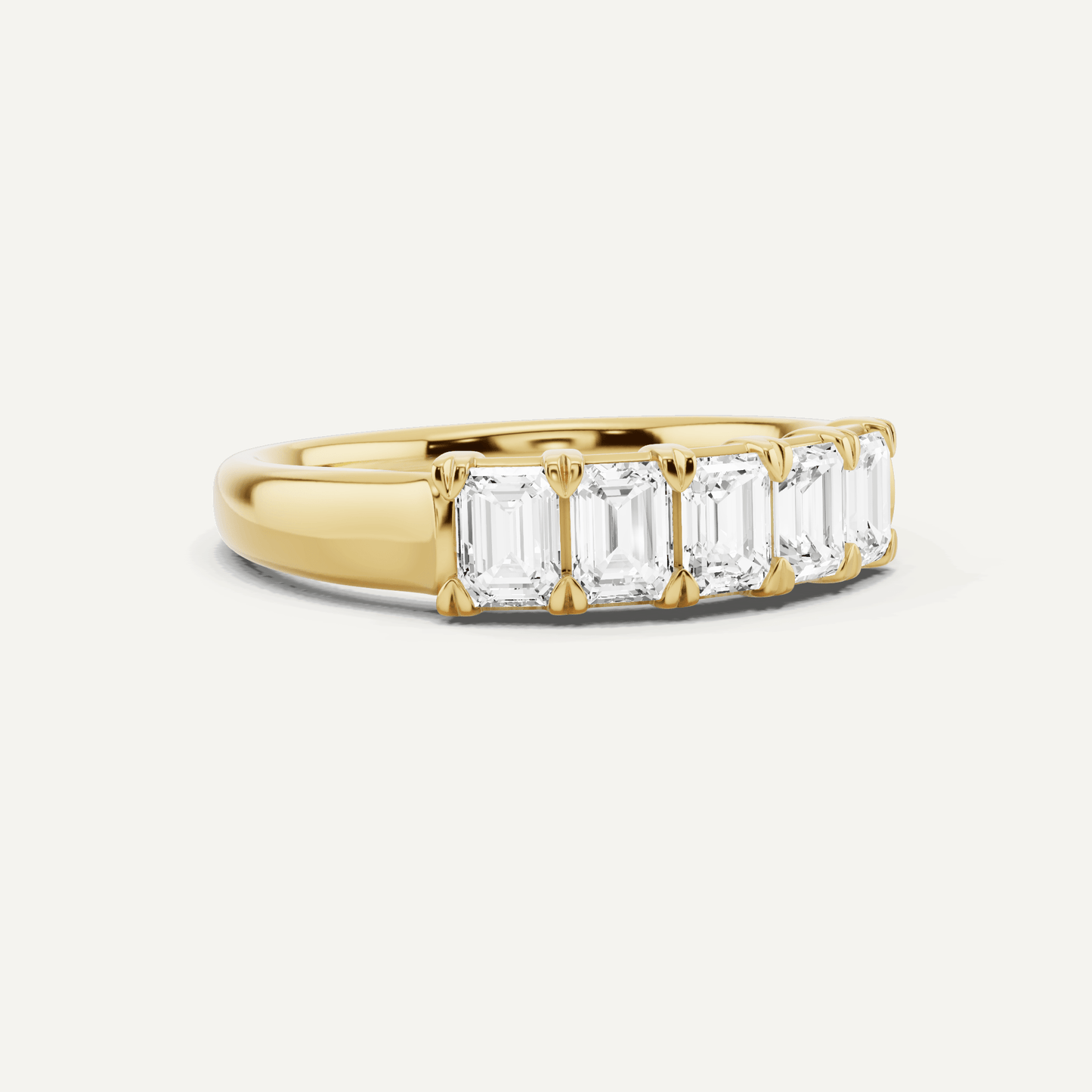 1 ctw Emerald Diamond Five Stone Anniversary Band - Lotus Diamond