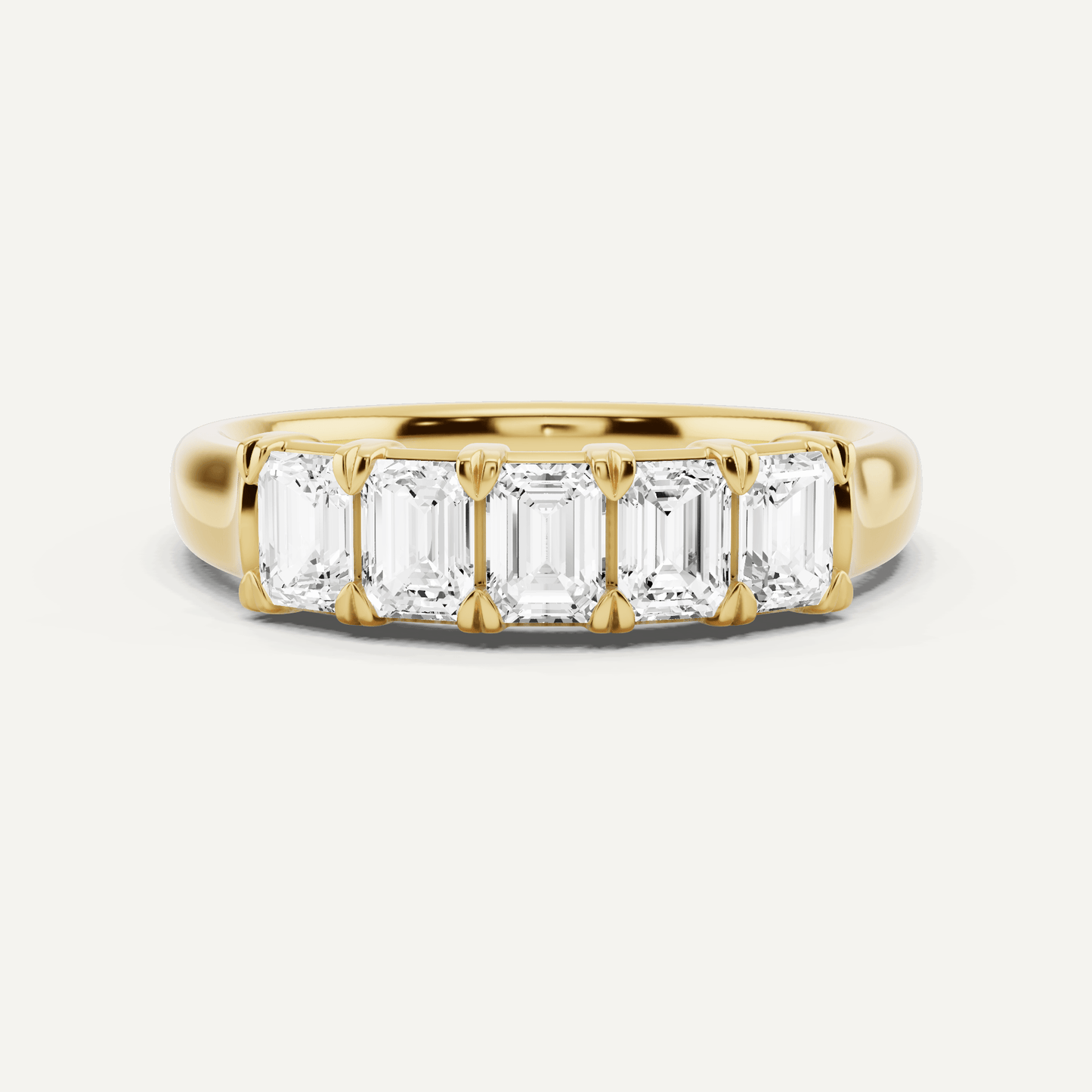 1 ctw Emerald Diamond Five Stone Anniversary Band - Lotus Diamond