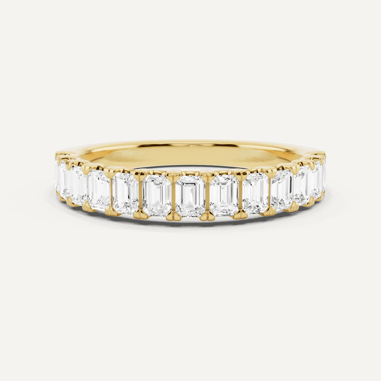 1 ctw Emerald Diamond Prong Set Wedding Band - Lotus Diamond
