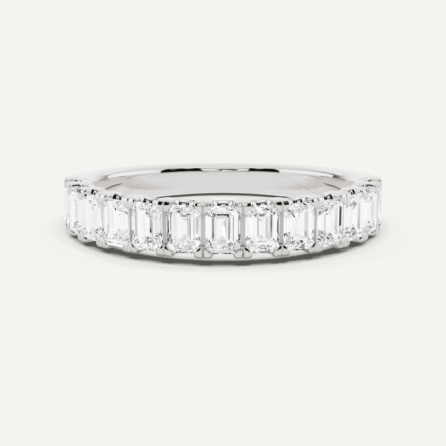 1 ctw Emerald Diamond Prong Set Wedding Band - Lotus Diamond