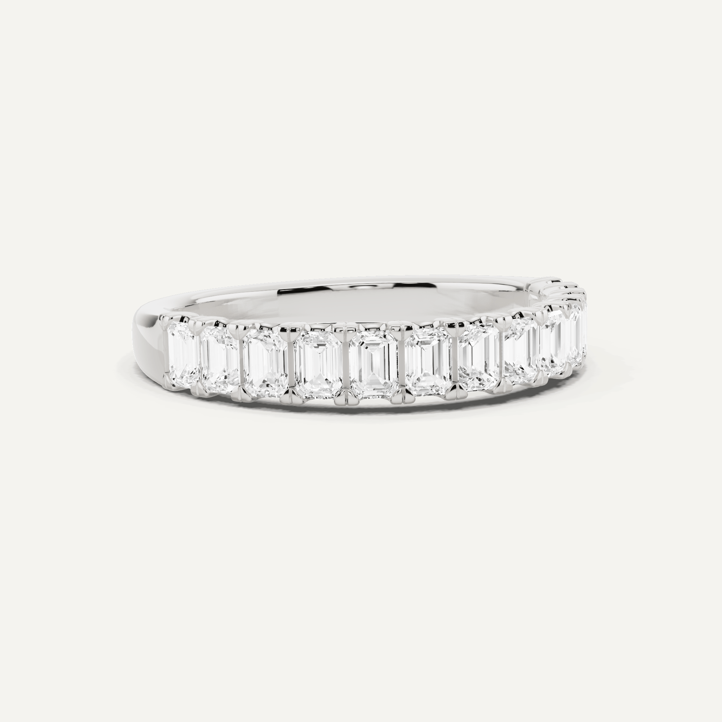 1 ctw Emerald Diamond Prong Set Wedding Band - Lotus Diamond
