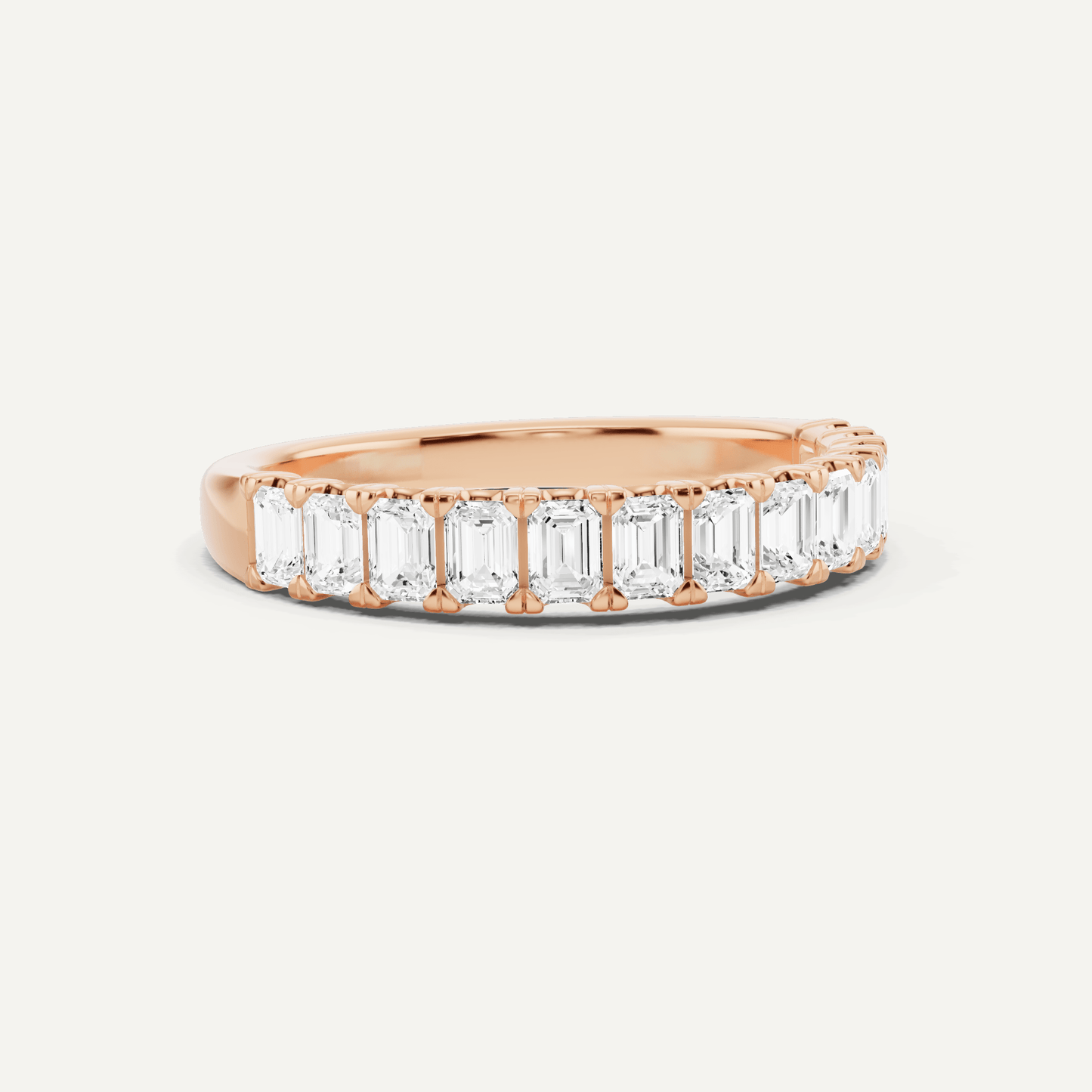 1 ctw Emerald Diamond Prong Set Wedding Band - Lotus Diamond
