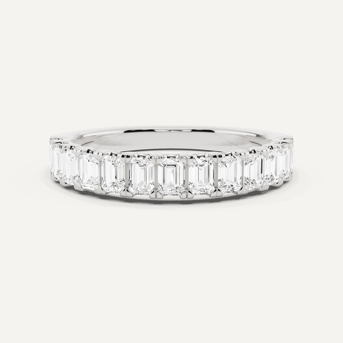 1 ctw Emerald Diamond Prong Set Wedding Band - Lotus Diamond
