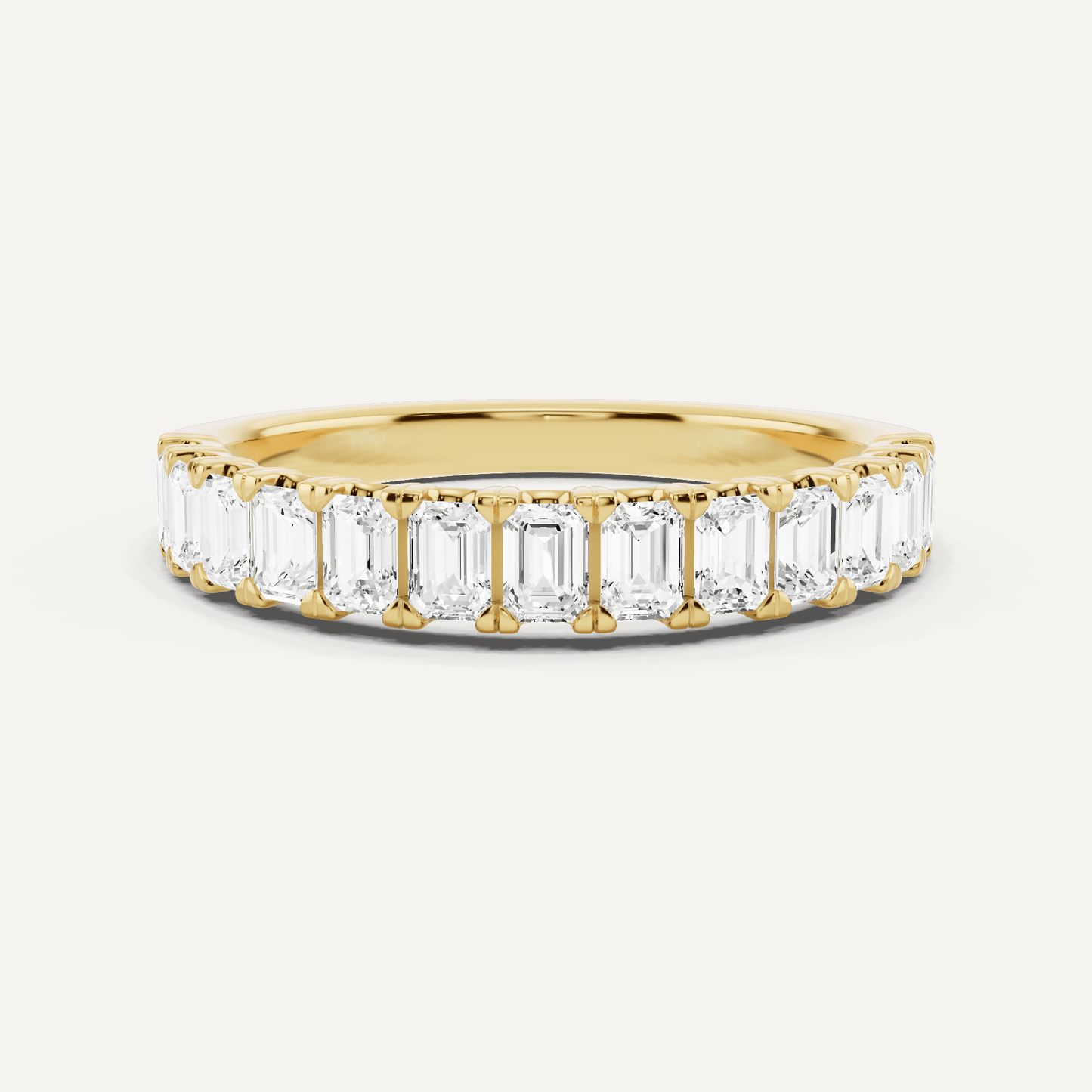 1 ctw Emerald Diamond Prong Set Wedding Band - Lotus Diamond
