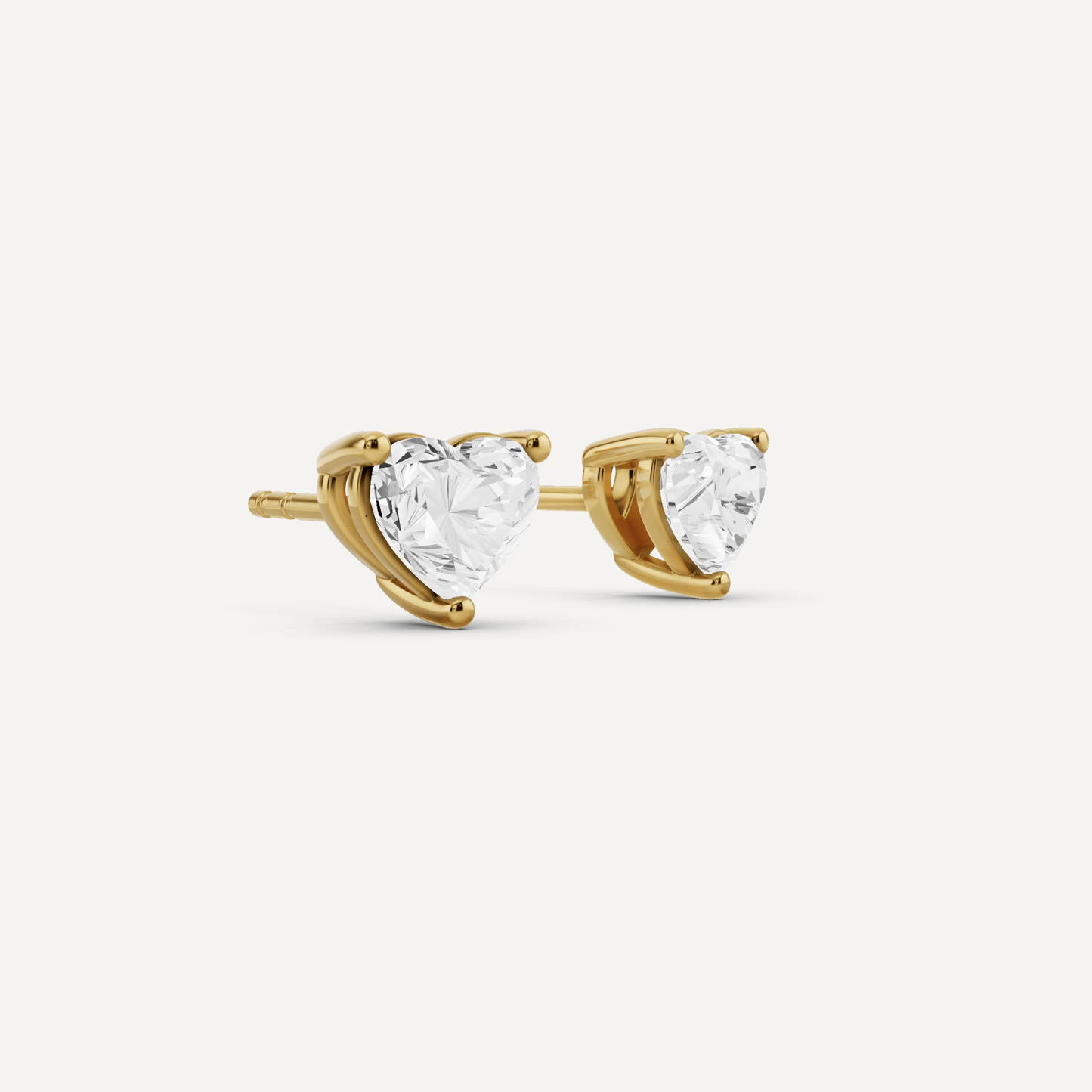 1 ctw Heart Diamond Solitaire Stud Earrings - Lotus Diamond