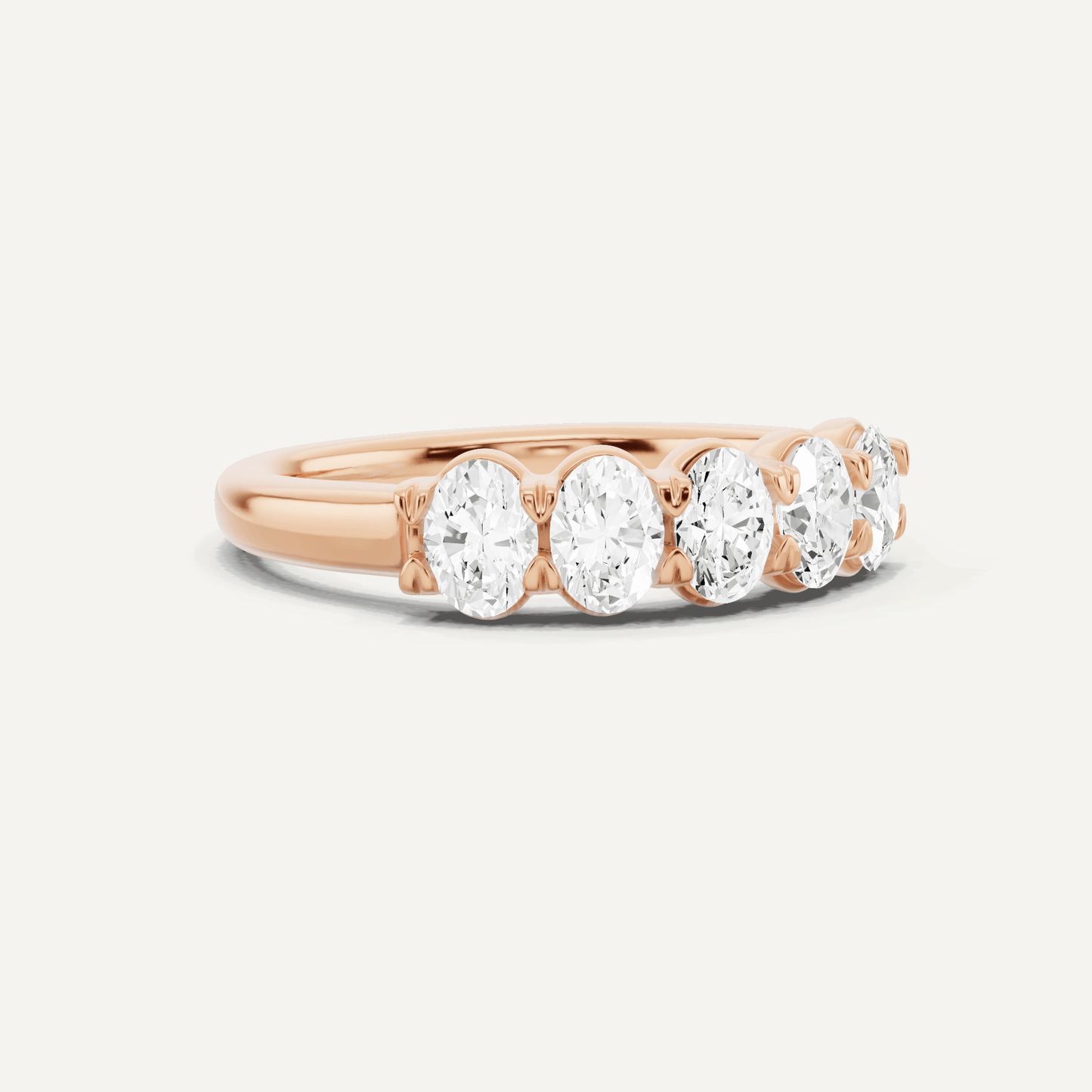1 ctw Oval Diamond Five Stone Anniversary Band - Lotus Diamond