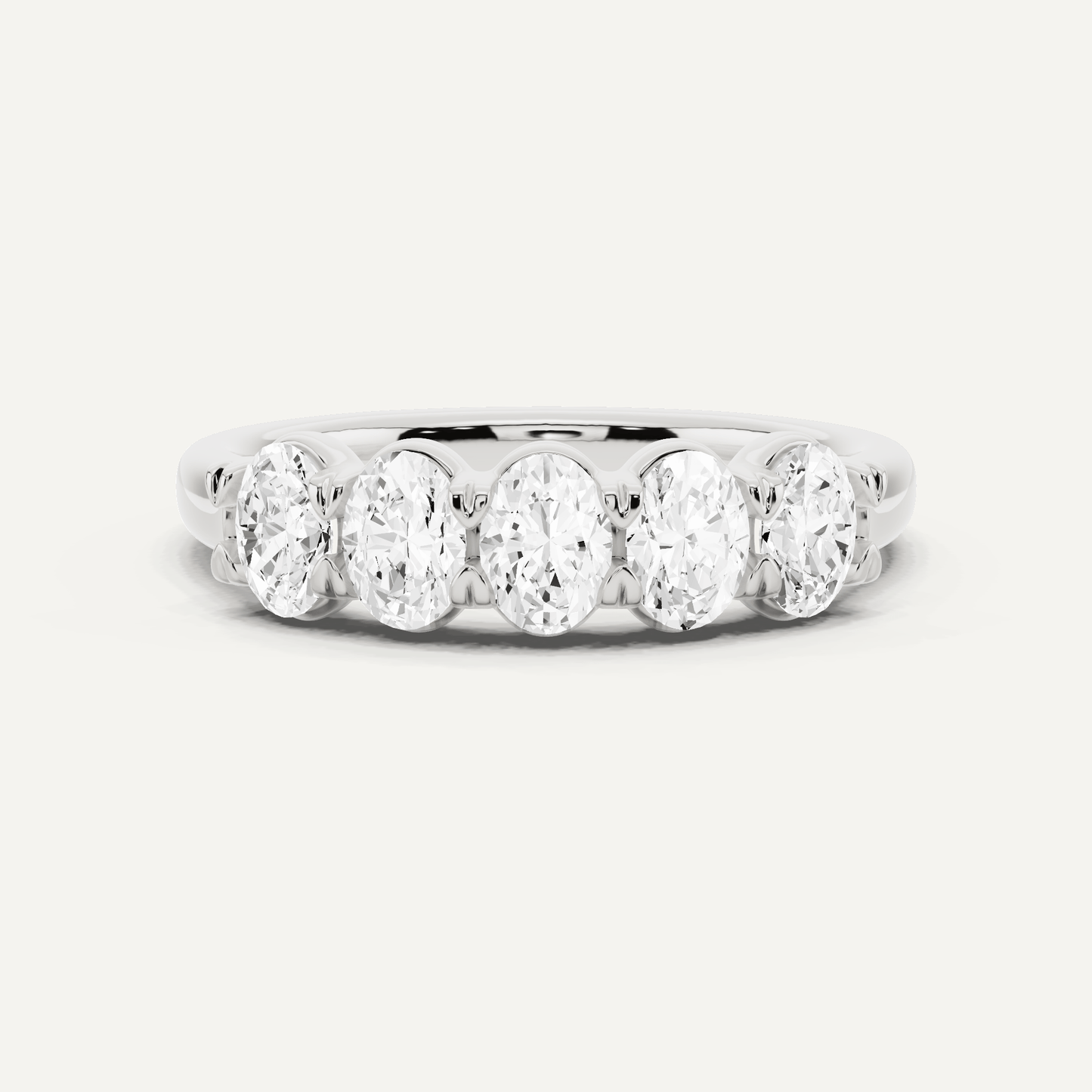 1 ctw Oval Diamond Five Stone Anniversary Band - Lotus Diamond