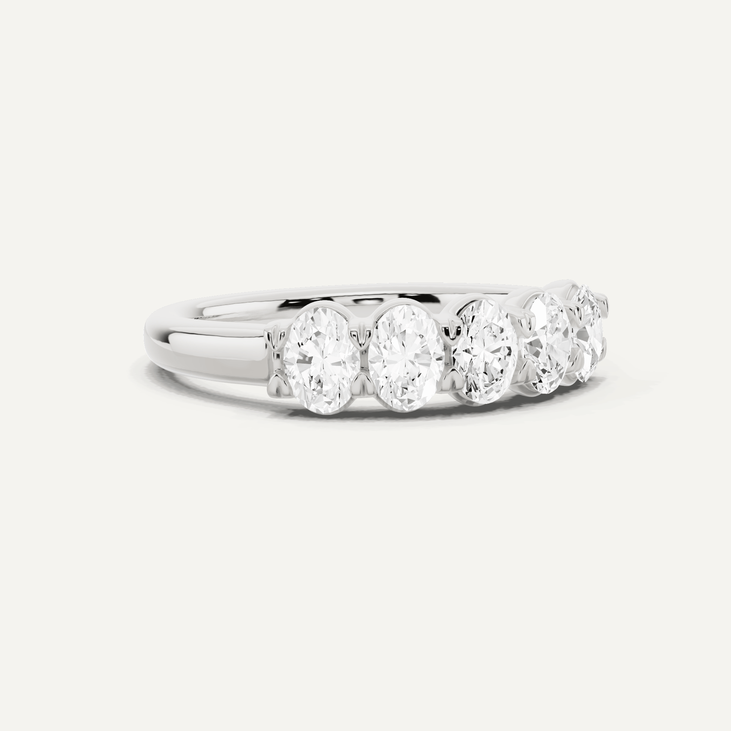 1 ctw Oval Diamond Five Stone Anniversary Band - Lotus Diamond