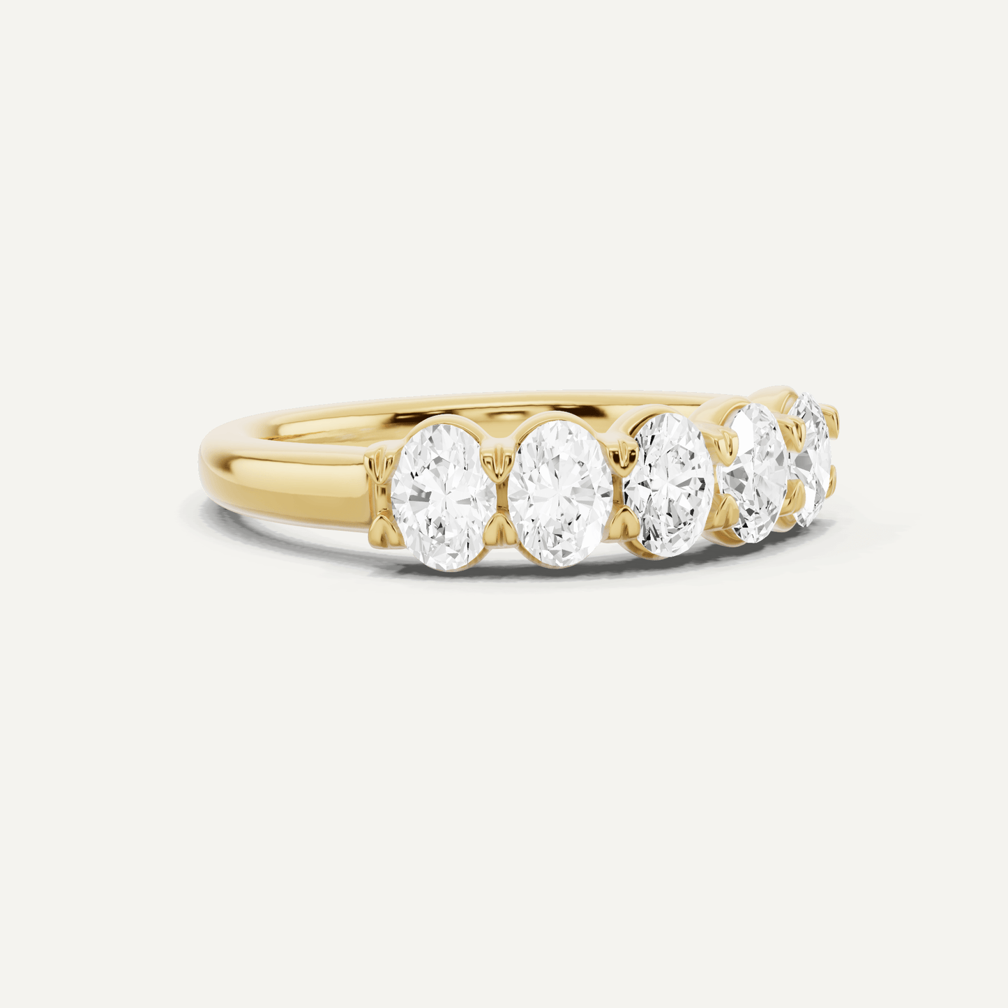 1 ctw Oval Diamond Five Stone Anniversary Band - Lotus Diamond