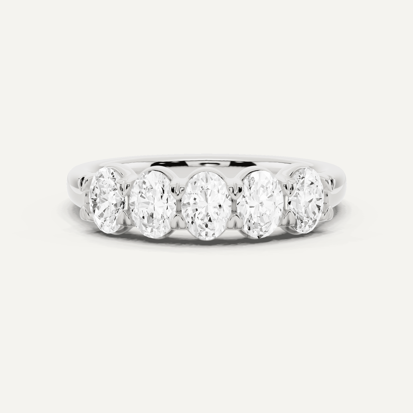 1 ctw Oval Diamond Five Stone Anniversary Band - Lotus Diamond