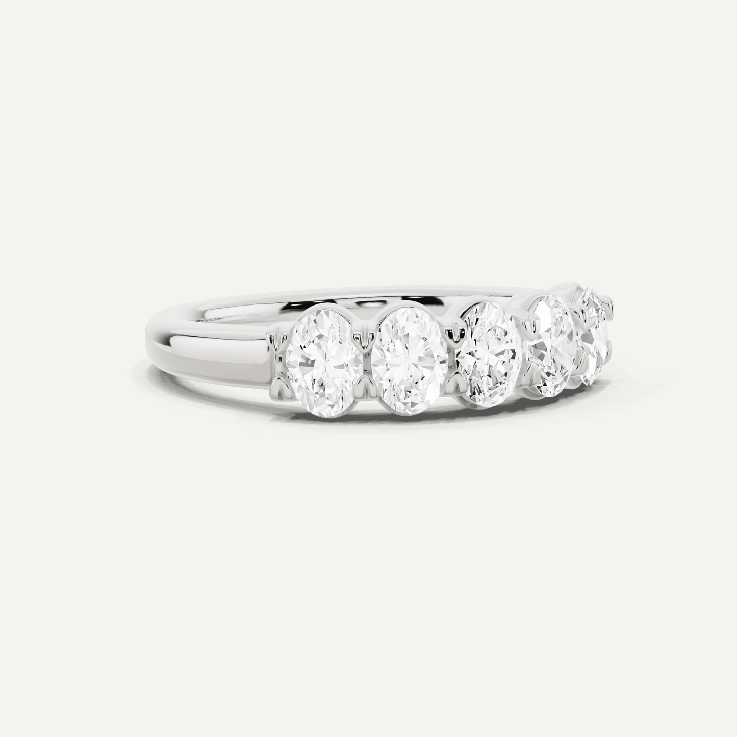 1 ctw Oval Diamond Five Stone Anniversary Band - Lotus Diamond