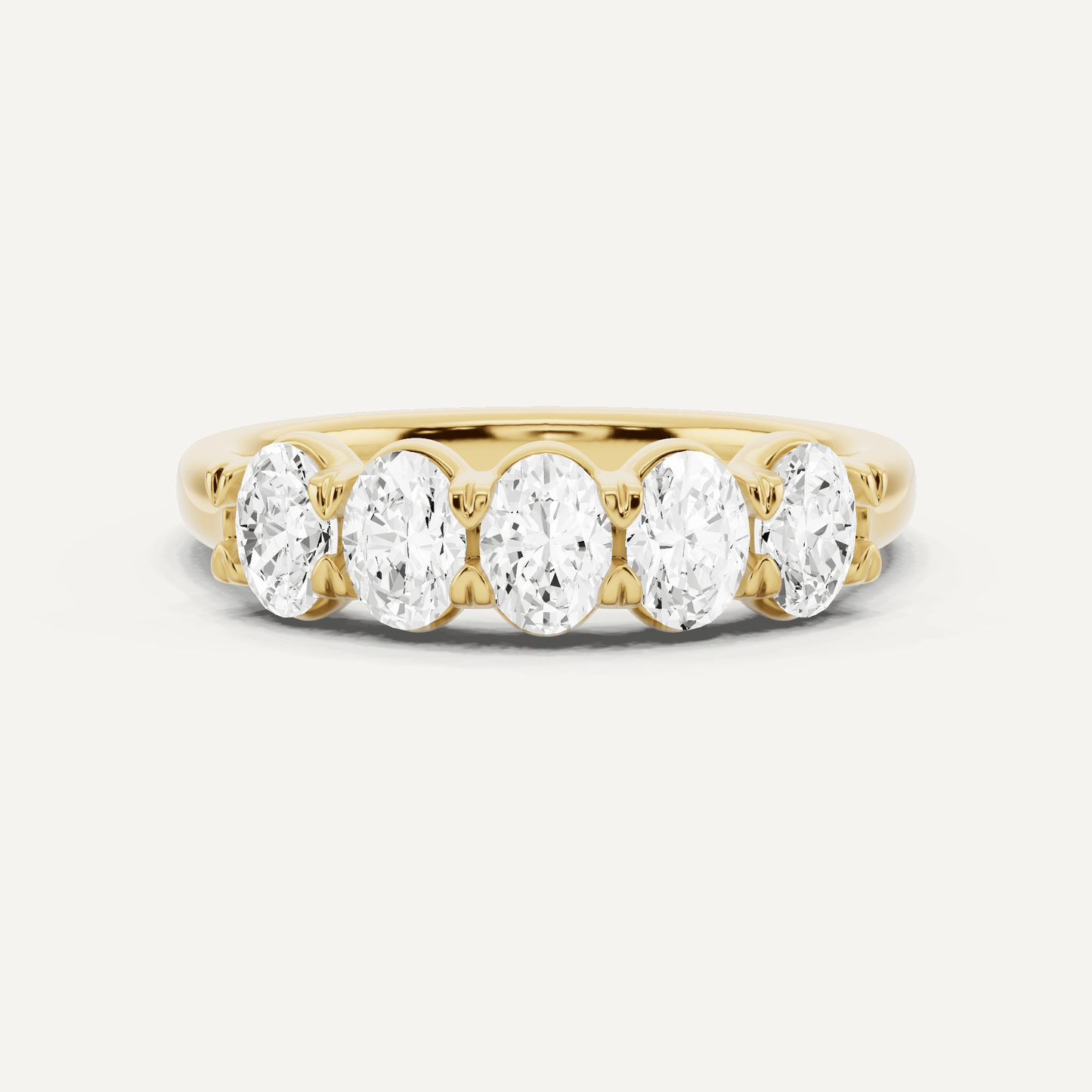 1 ctw Oval Diamond Five Stone Anniversary Band - Lotus Diamond