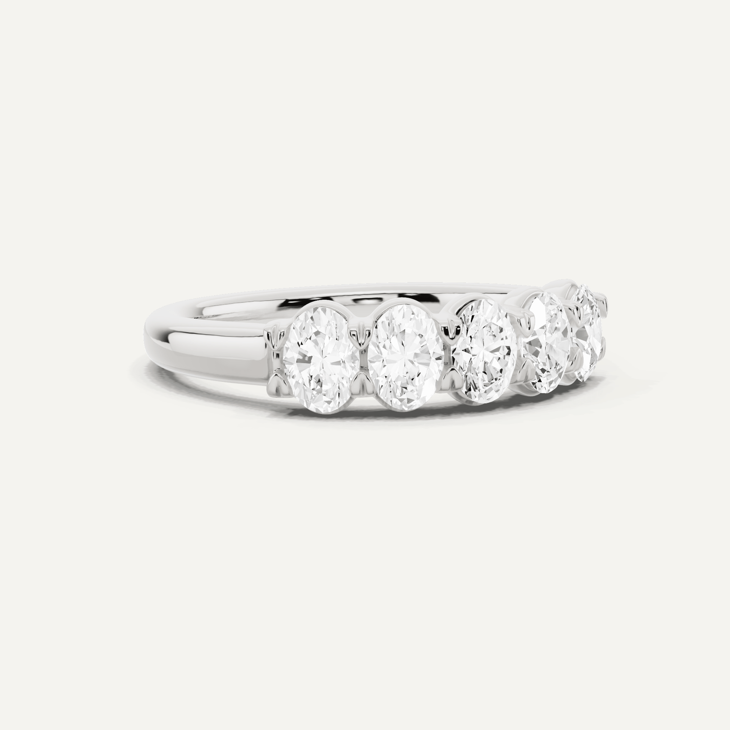 1 ctw Oval Diamond Five Stone Anniversary Band - Lotus Diamond