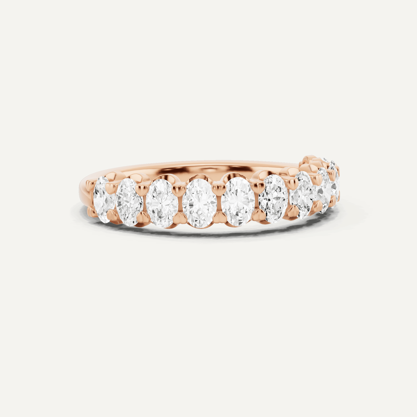 1 ctw Oval Diamond Prong Set Wedding Band - Lotus Diamond
