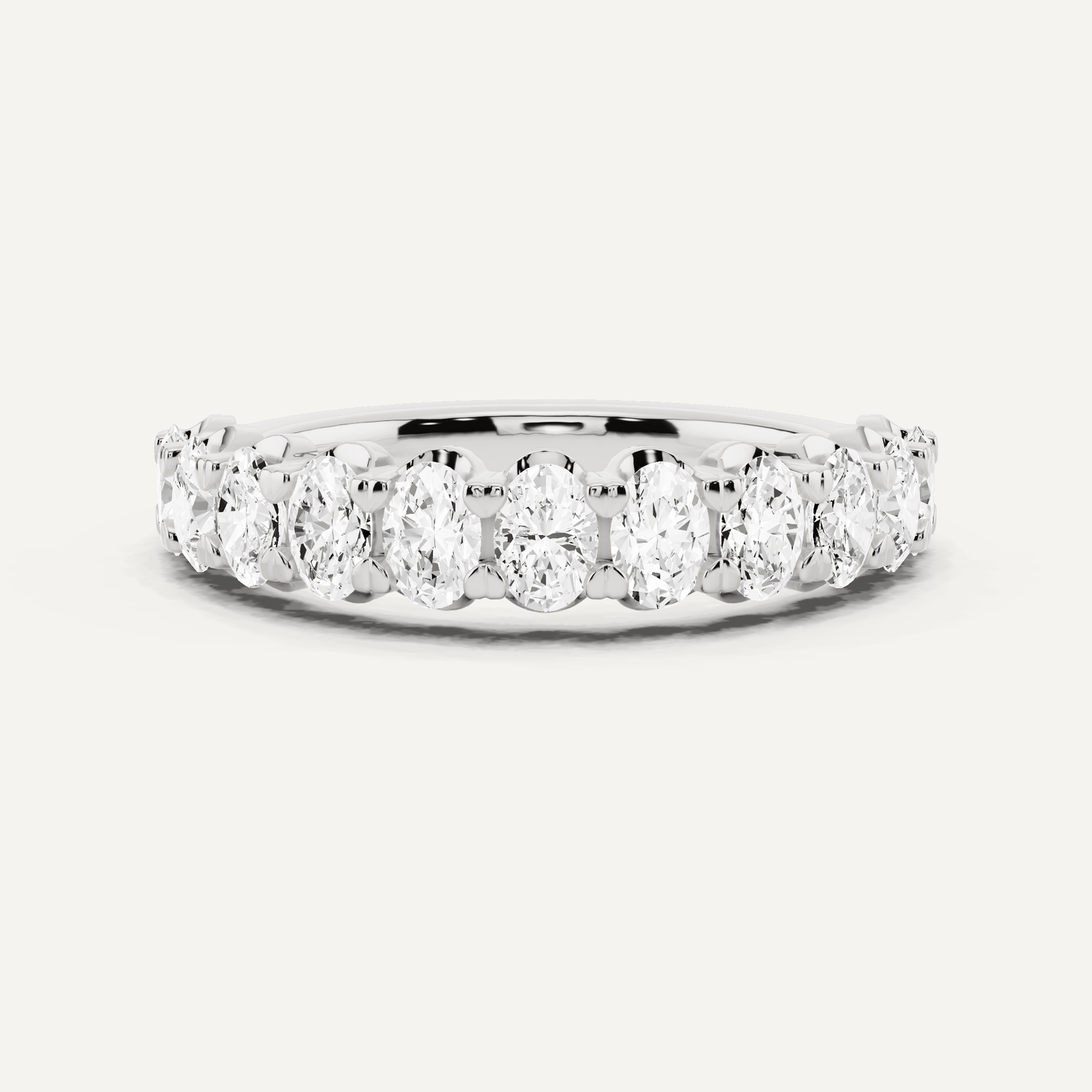 1 ctw Oval Diamond Prong Set Wedding Band - Lotus Diamond