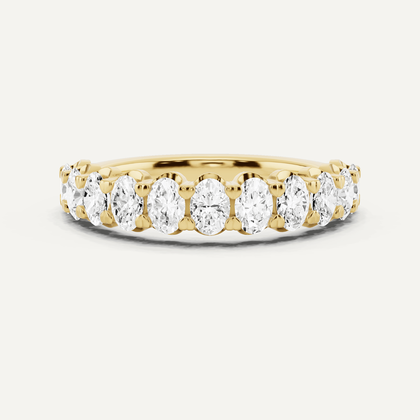 1 ctw Oval Diamond Prong Set Wedding Band - Lotus Diamond