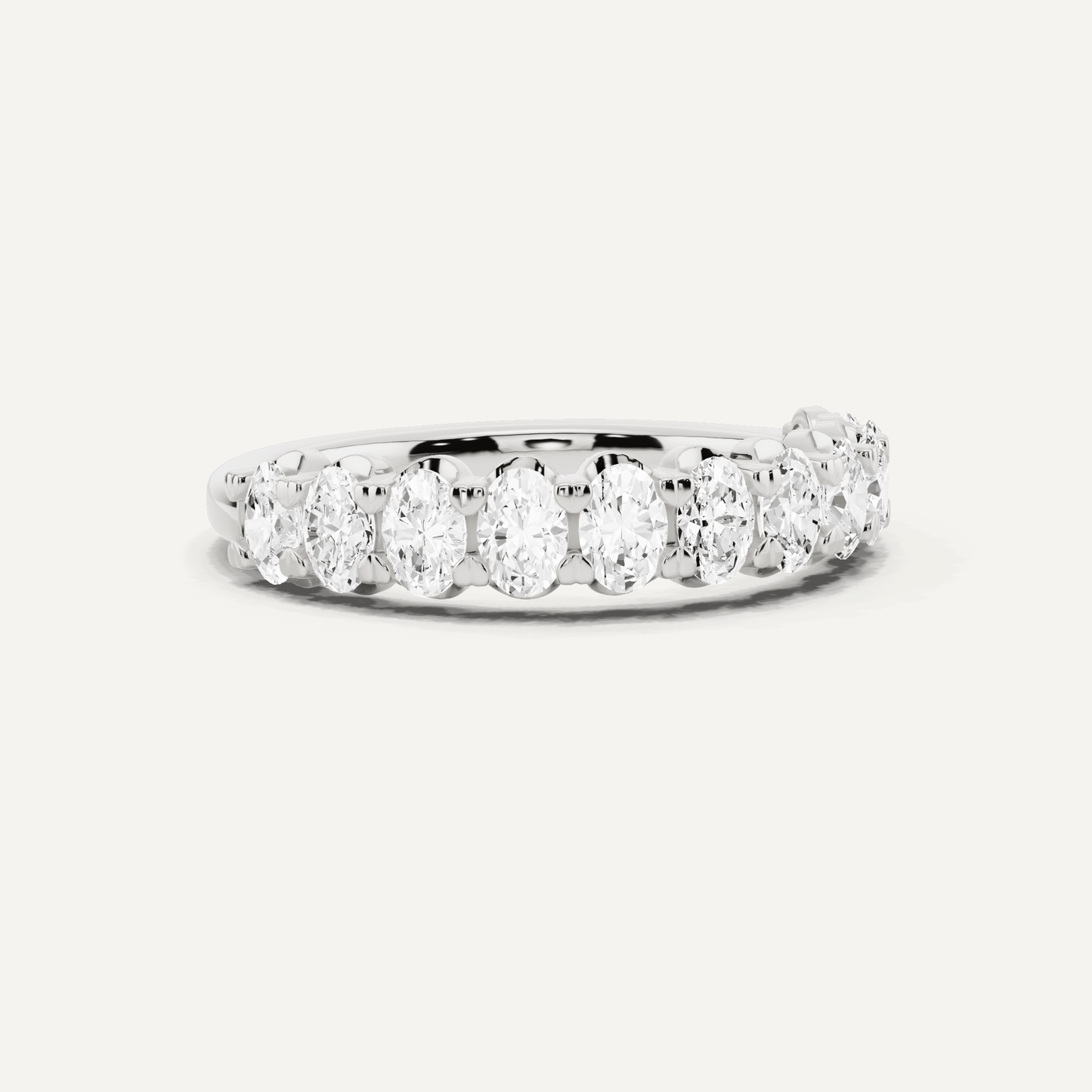 1 ctw Oval Diamond Prong Set Wedding Band - Lotus Diamond