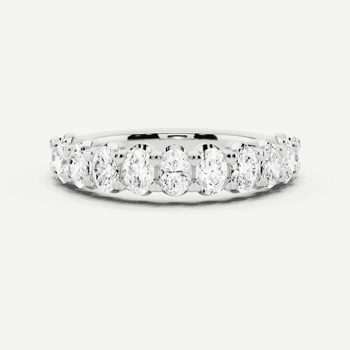 1 ctw Oval Diamond Prong Set Wedding Band - Lotus Diamond