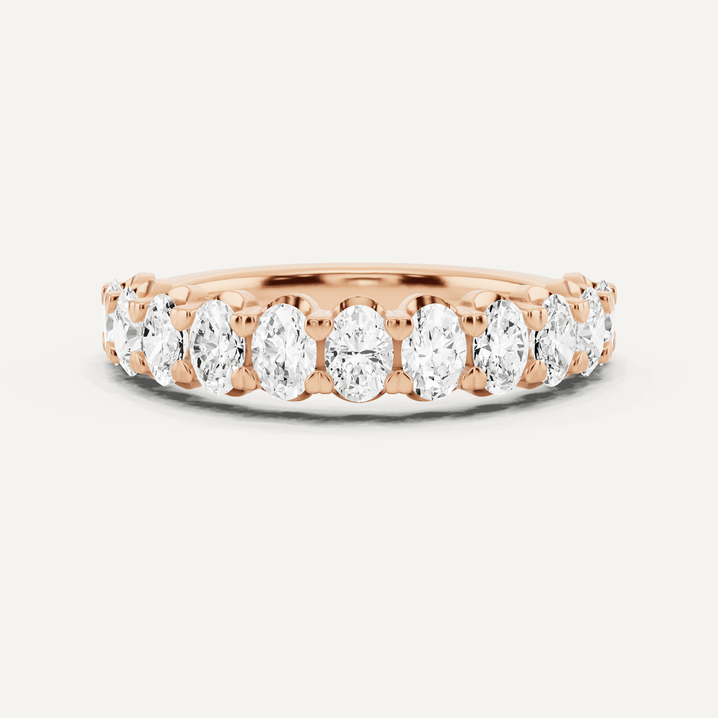 1 ctw Oval Diamond Prong Set Wedding Band - Lotus Diamond