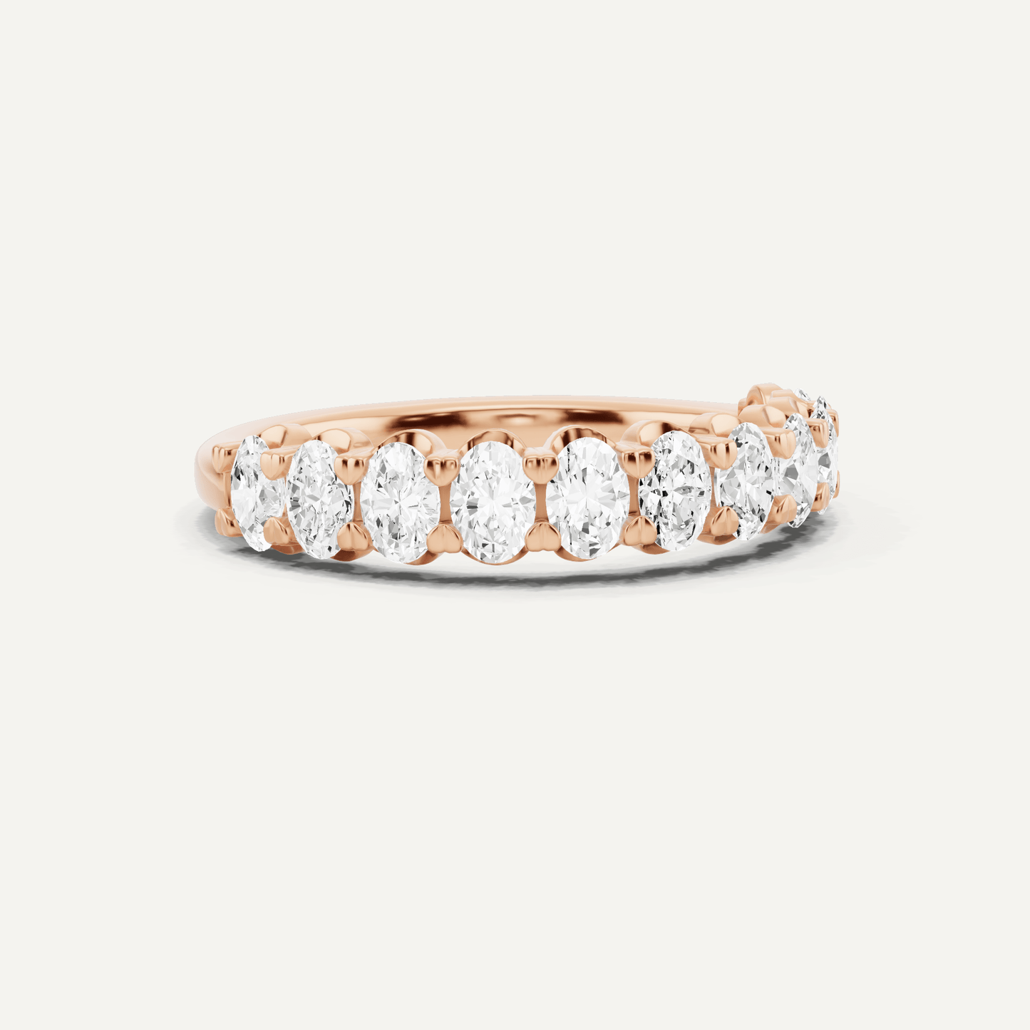 1 ctw Oval Diamond Prong Set Wedding Band - Lotus Diamond