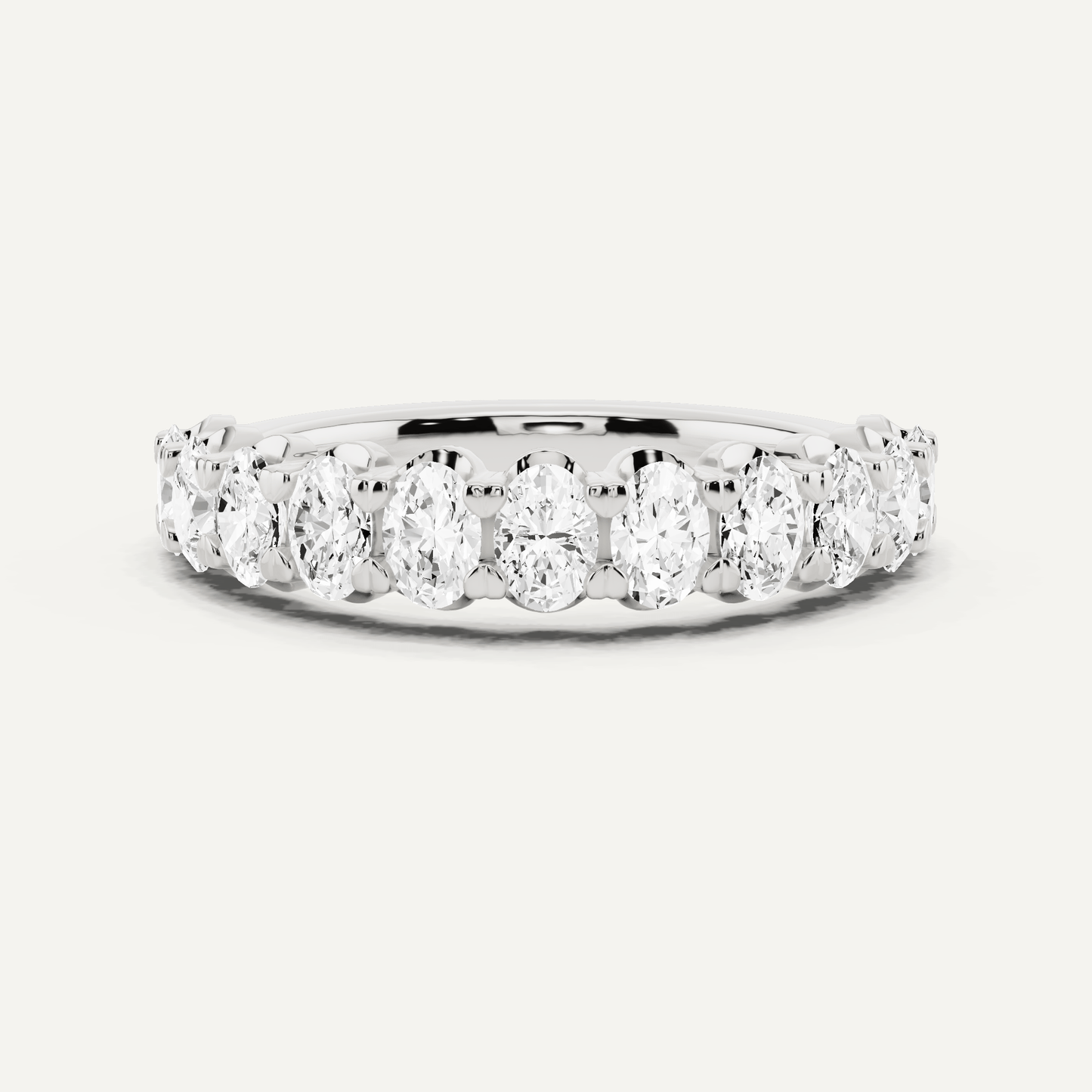 1 ctw Oval Diamond Prong Set Wedding Band - Lotus Diamond