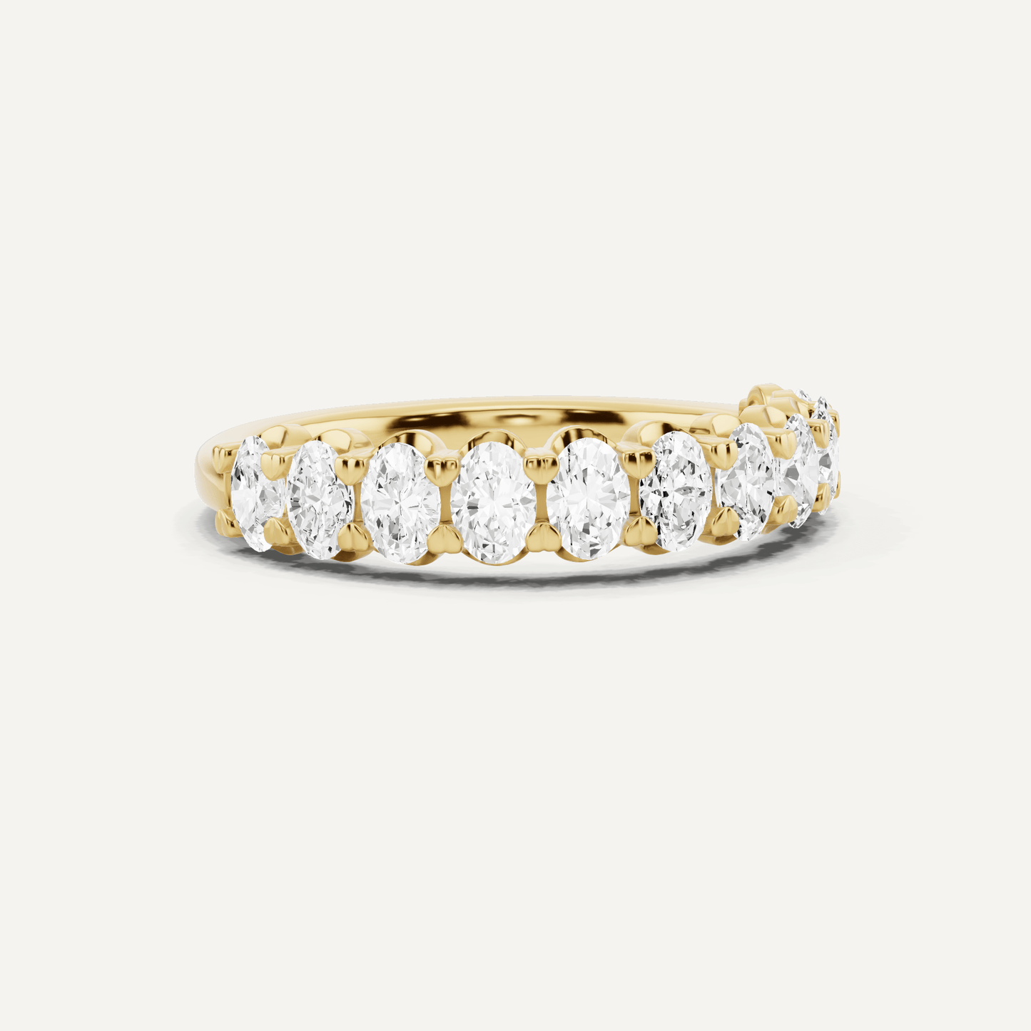 1 ctw Oval Diamond Prong Set Wedding Band - Lotus Diamond