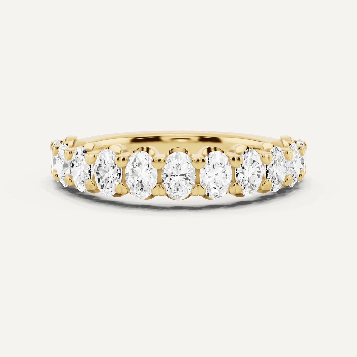 1 ctw Oval Diamond Prong Set Wedding Band - Lotus Diamond
