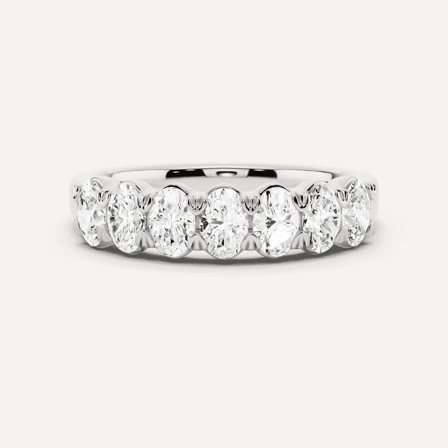 1 ctw Oval Diamond Seven Stone Anniversary Band - Lotus Diamond