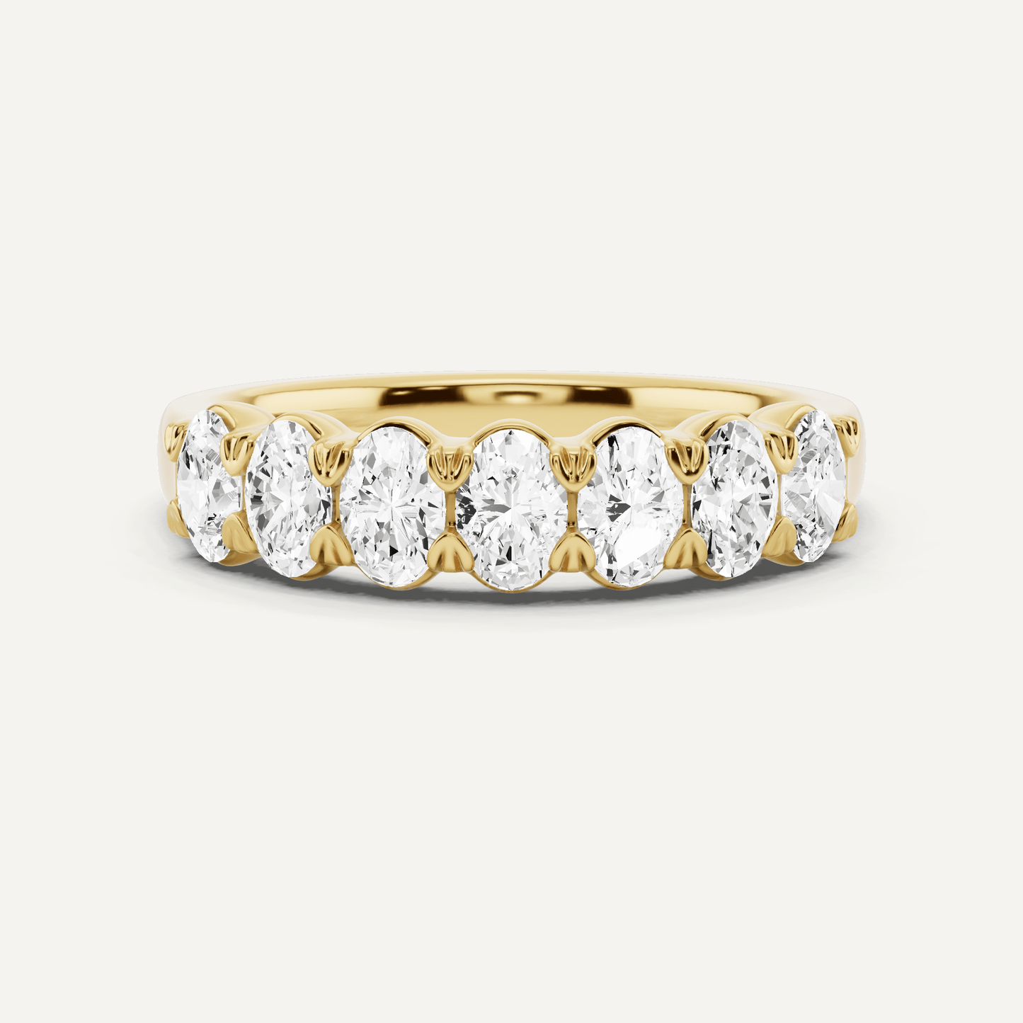 1 ctw Oval Diamond Seven Stone Anniversary Band - Lotus Diamond