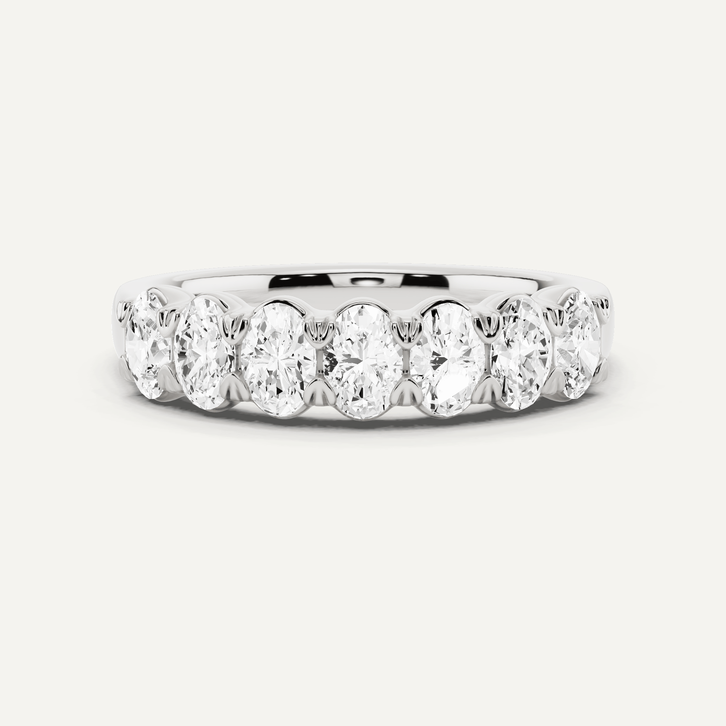 1 ctw Oval Diamond Seven Stone Anniversary Band - Lotus Diamond