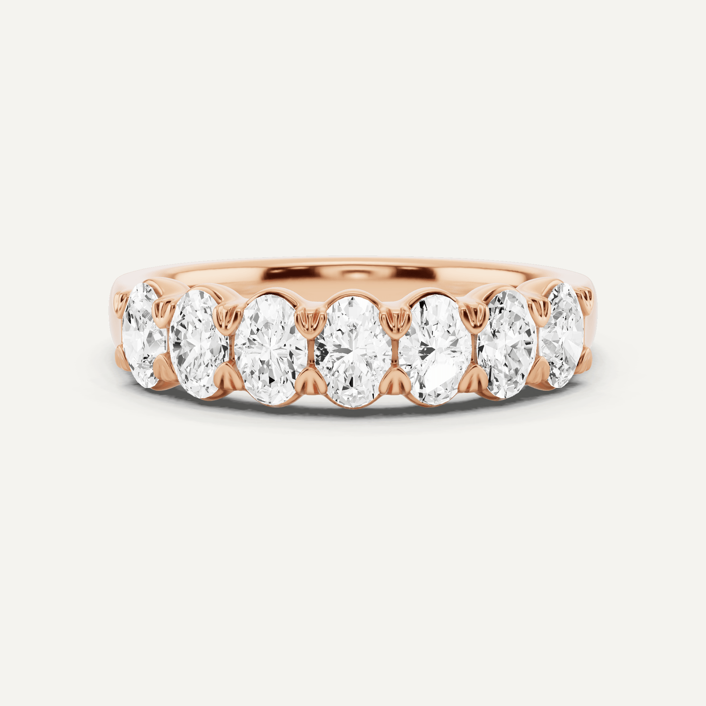 1 ctw Oval Diamond Seven Stone Anniversary Band - Lotus Diamond