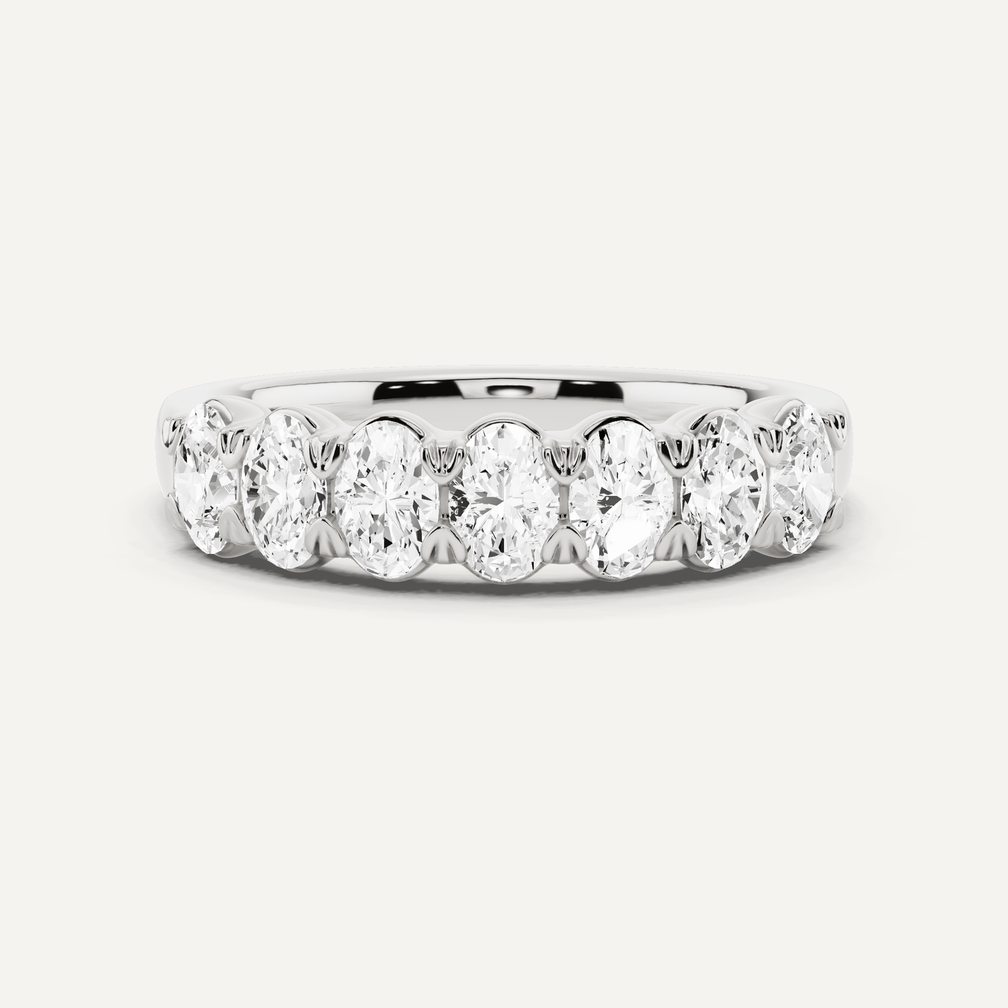 1 ctw Oval Diamond Seven Stone Anniversary Band - Lotus Diamond