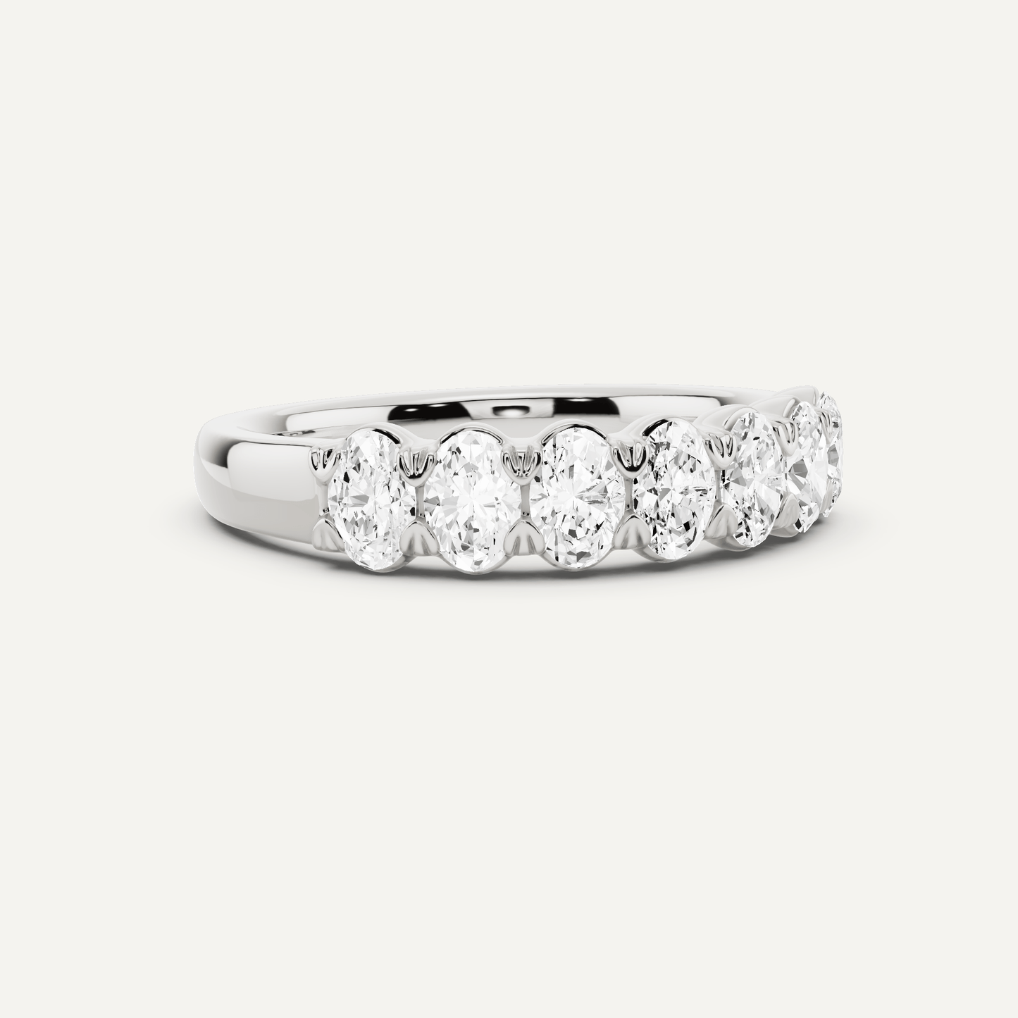 1 ctw Oval Diamond Seven Stone Anniversary Band - Lotus Diamond