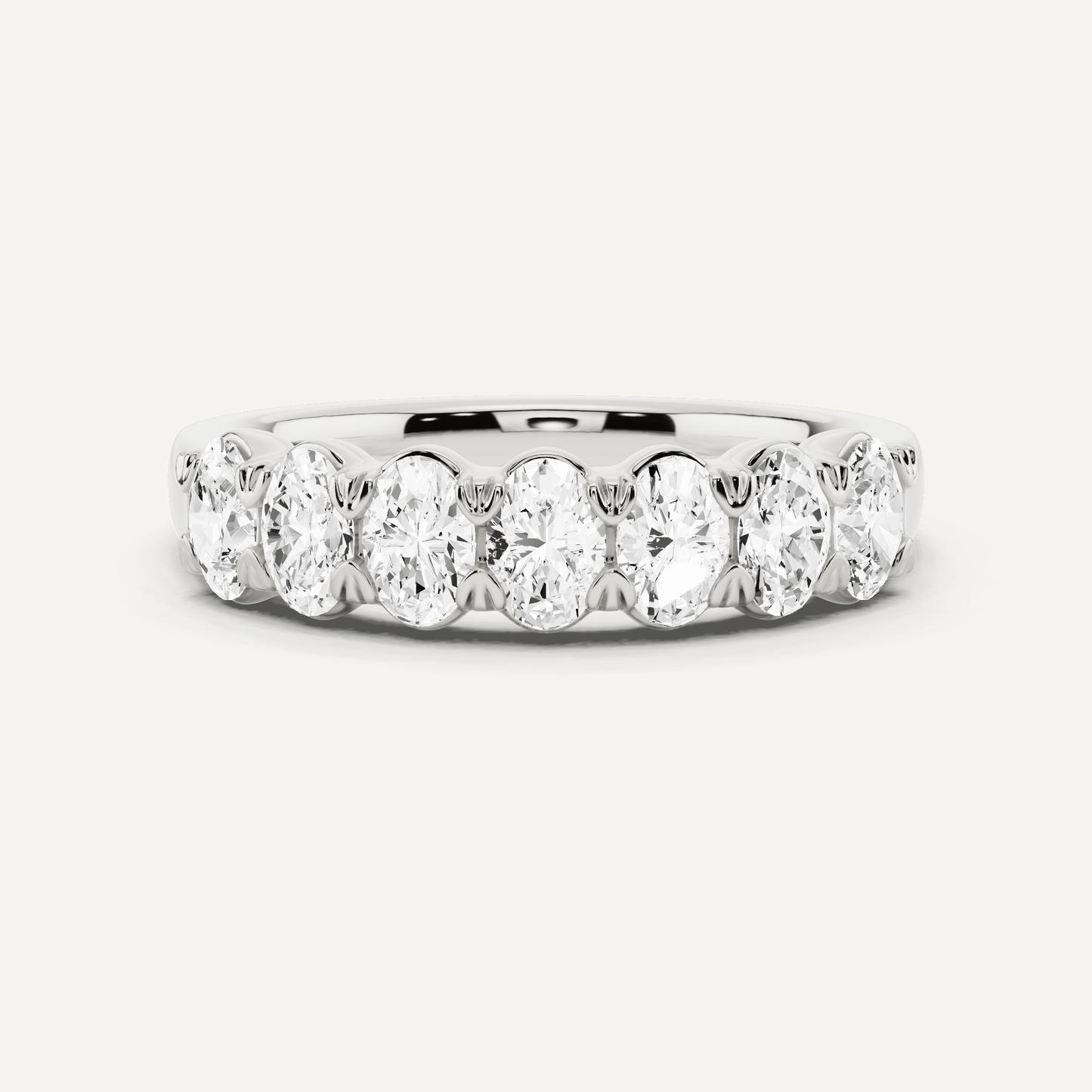1 ctw Oval Diamond Seven Stone Anniversary Band - Lotus Diamond