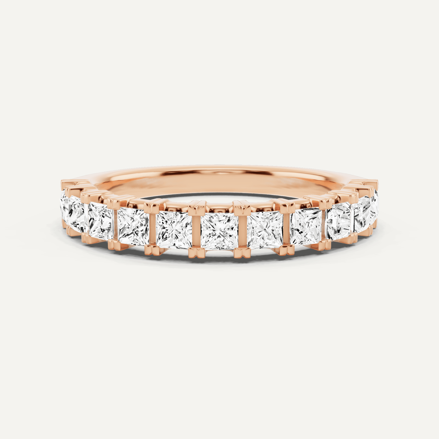 1 ctw Princess Diamond Prong Set Wedding Band - Lotus Diamond