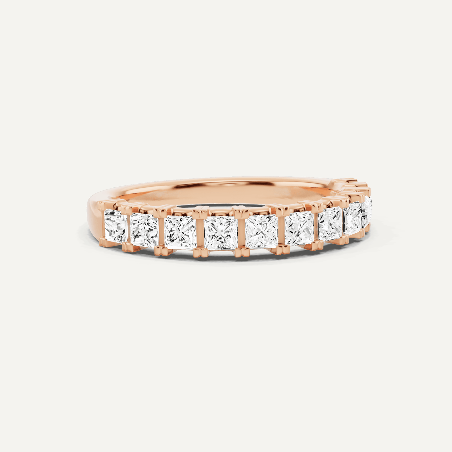 1 ctw Princess Diamond Prong Set Wedding Band - Lotus Diamond