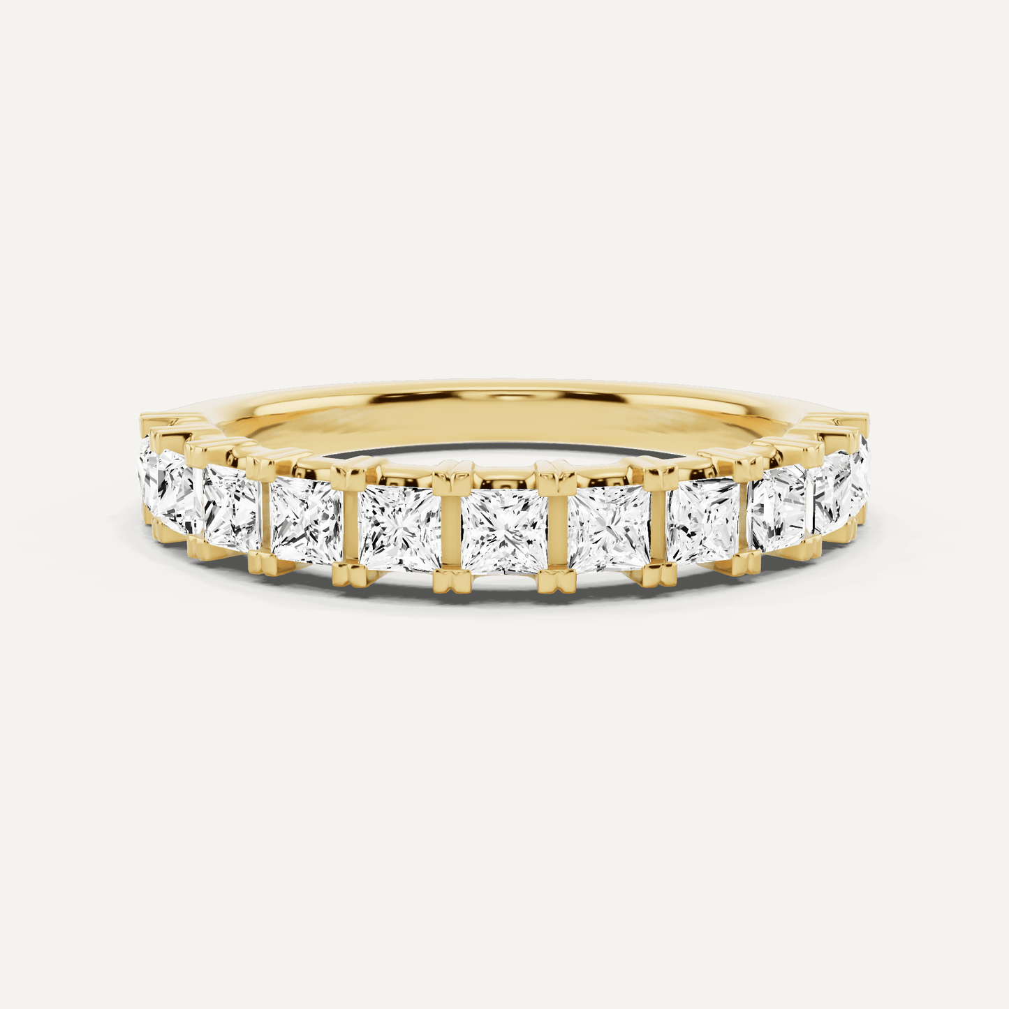 1 ctw Princess Diamond Prong Set Wedding Band - Lotus Diamond
