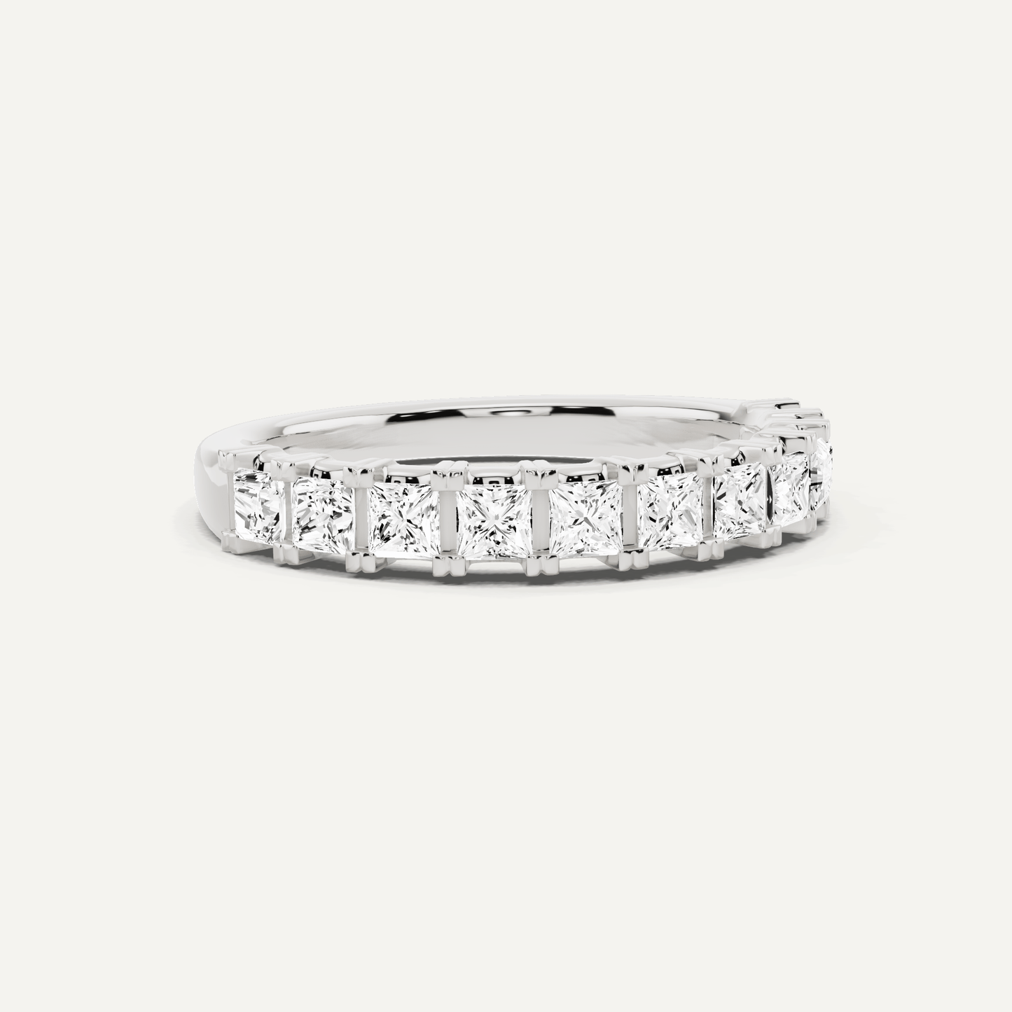1 ctw Princess Diamond Prong Set Wedding Band - Lotus Diamond