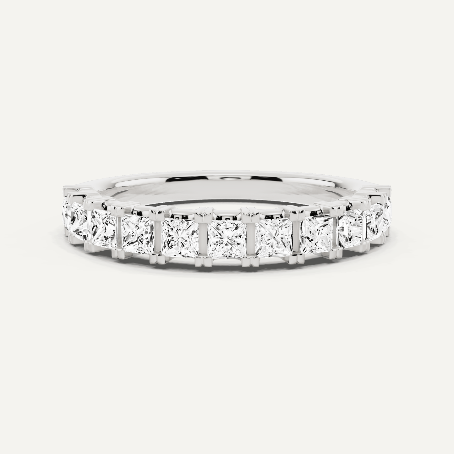 1 ctw Princess Diamond Prong Set Wedding Band - Lotus Diamond