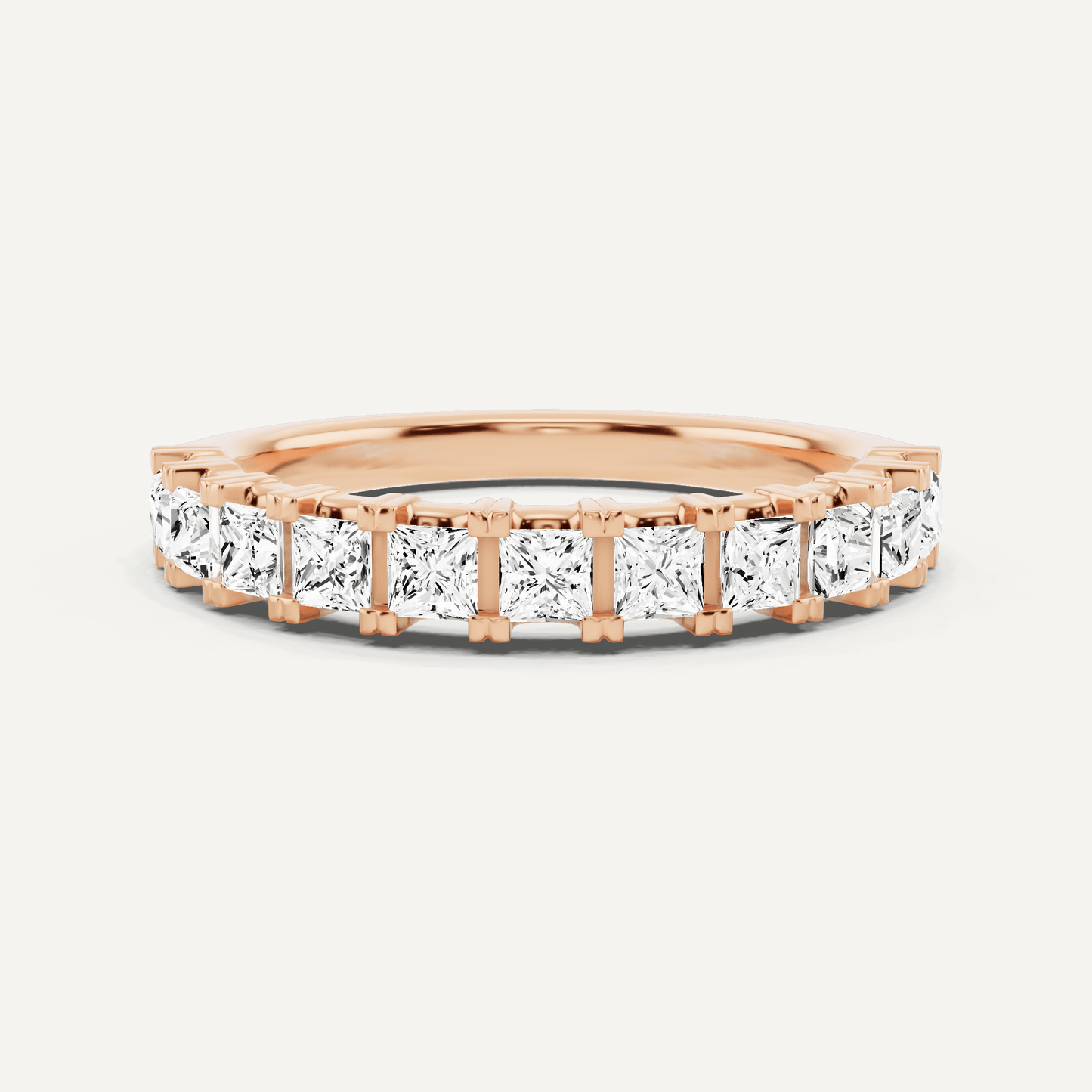 1 ctw Princess Diamond Prong Set Wedding Band - Lotus Diamond