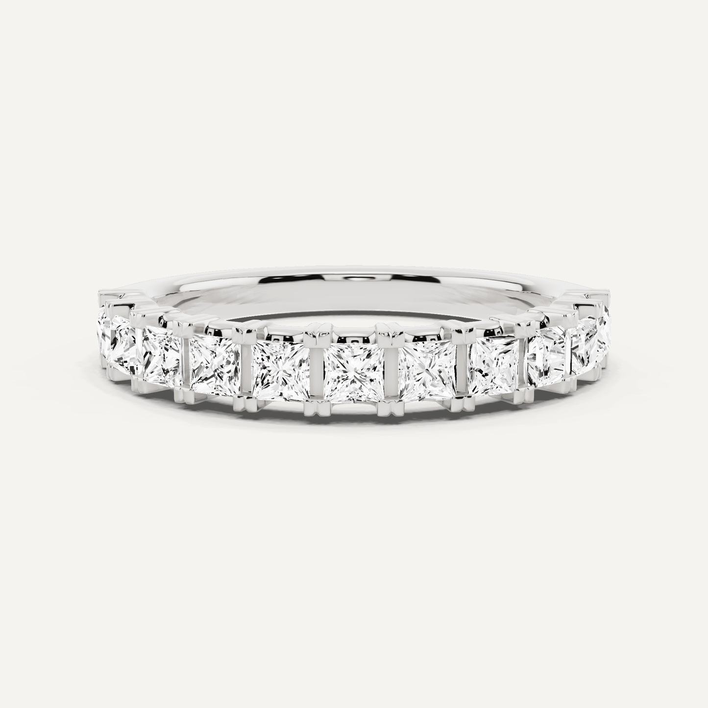 1 ctw Princess Diamond Prong Set Wedding Band - Lotus Diamond