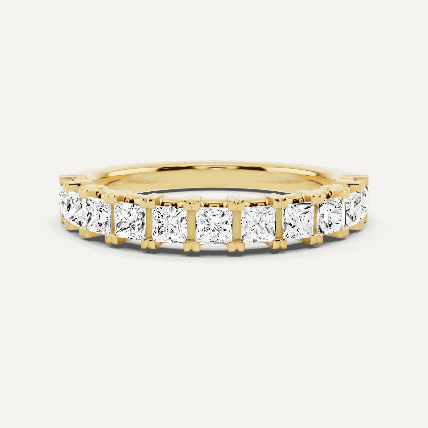 1 ctw Princess Diamond Prong Set Wedding Band - Lotus Diamond