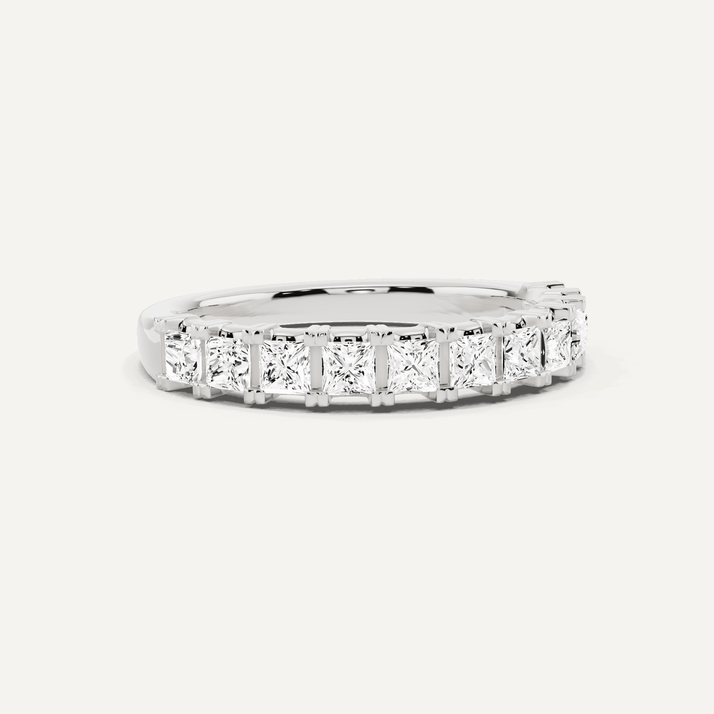 1 ctw Princess Diamond Prong Set Wedding Band - Lotus Diamond