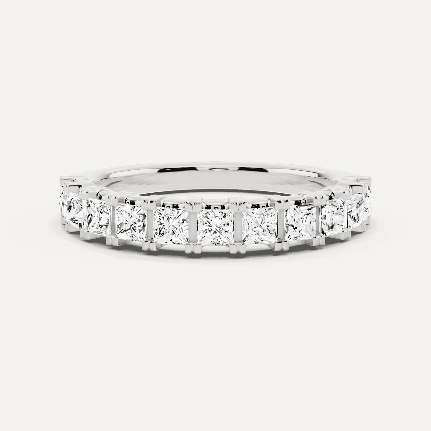 1 ctw Princess Diamond Prong Set Wedding Band - Lotus Diamond