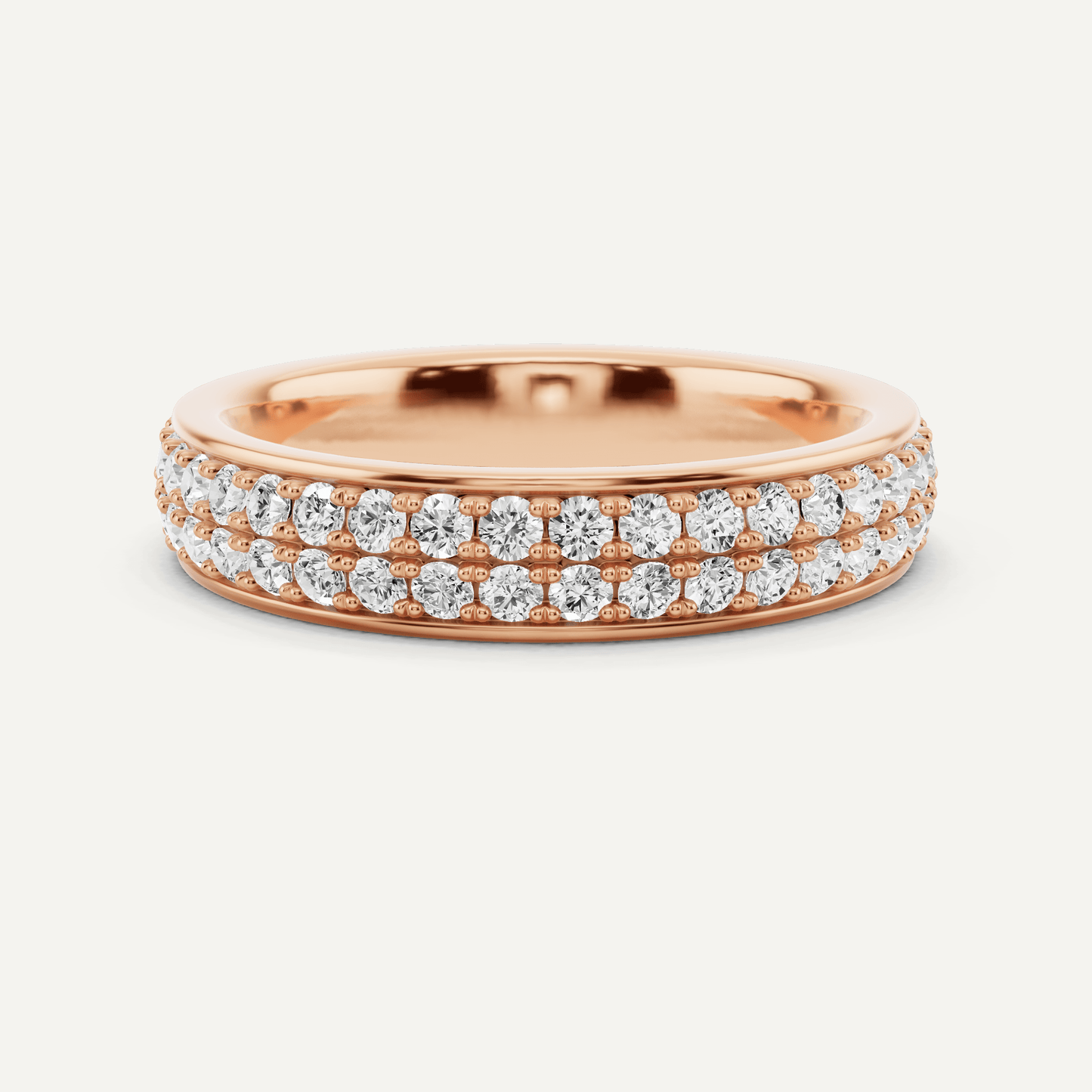 1 ctw Round Diamond Double Row Eternity Band - Lotus Diamond