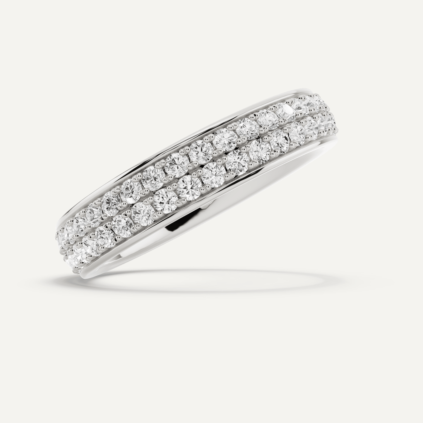 1 ctw Round Diamond Double Row Eternity Band - Lotus Diamond