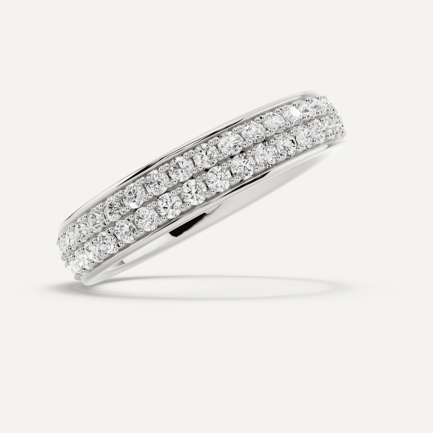 1 ctw Round Diamond Double Row Eternity Band - Lotus Diamond