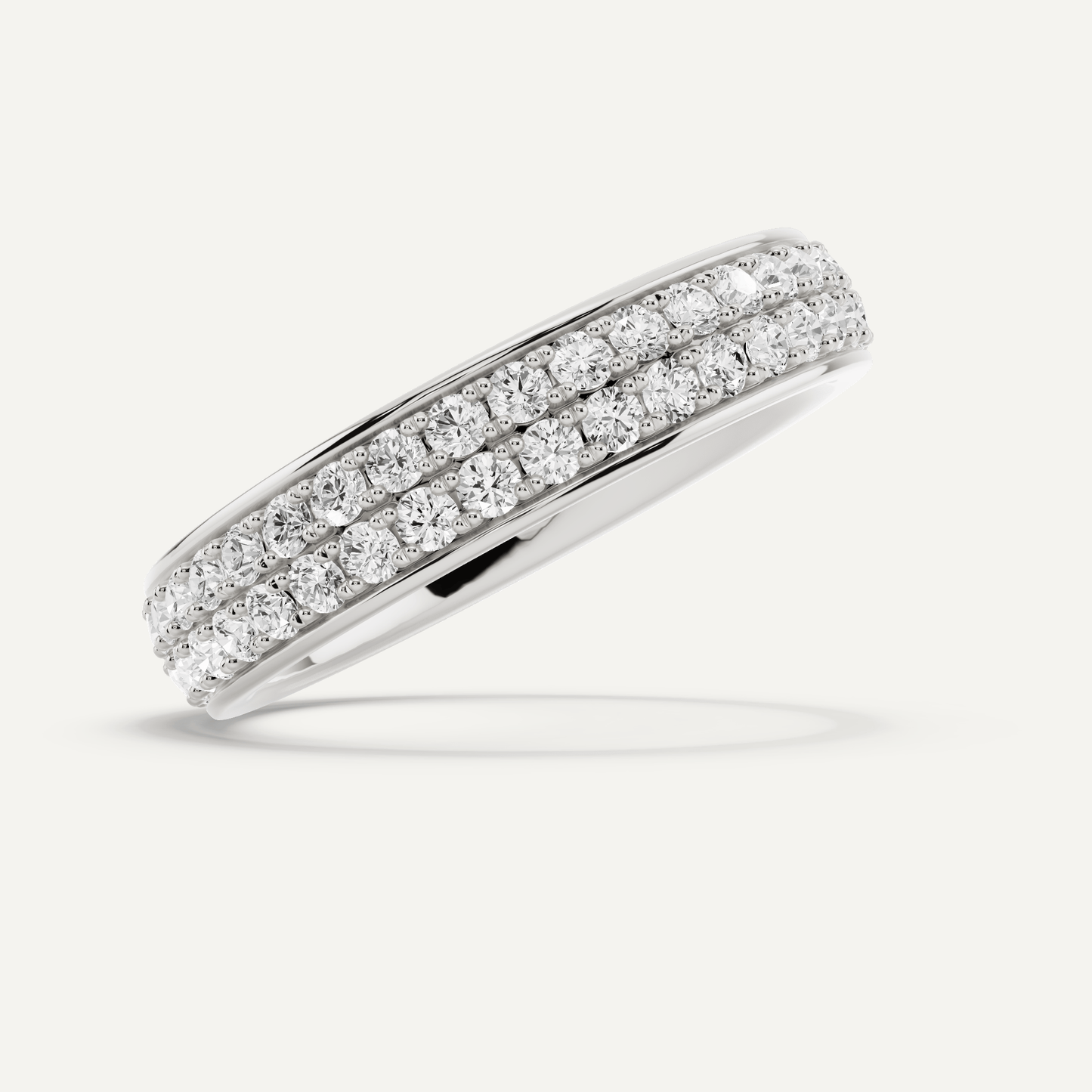 1 ctw Round Diamond Double Row Eternity Band - Lotus Diamond