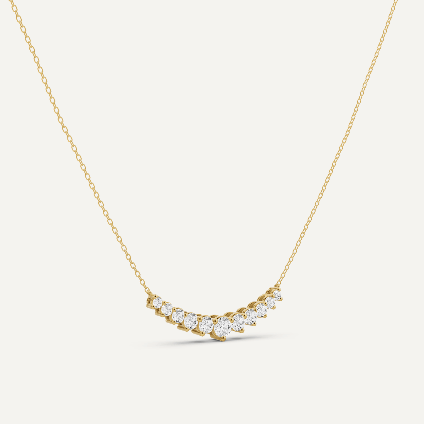 1 ctw Round Diamond Eleven Stone Fashion Necklace - Lotus Diamond