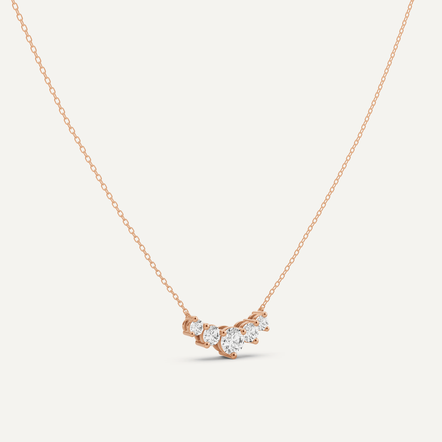1 ctw Round Diamond Five Stone Fashion Necklace - Lotus Diamond